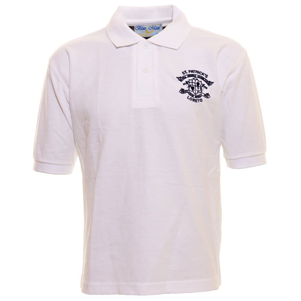 St. Patrick's NS Bray Polo Shirt - White (Crested)