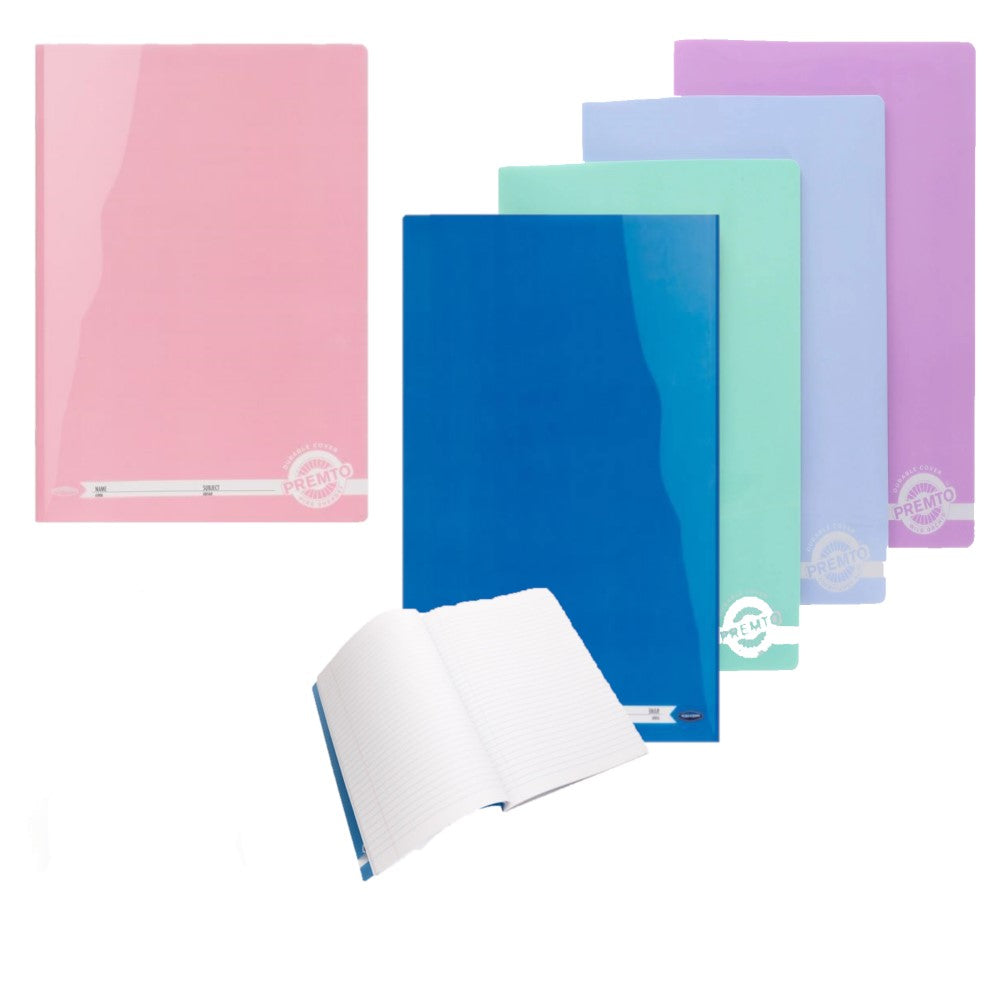Premto A4 120pg Durable Cover Manuscript Book - 5 Asst