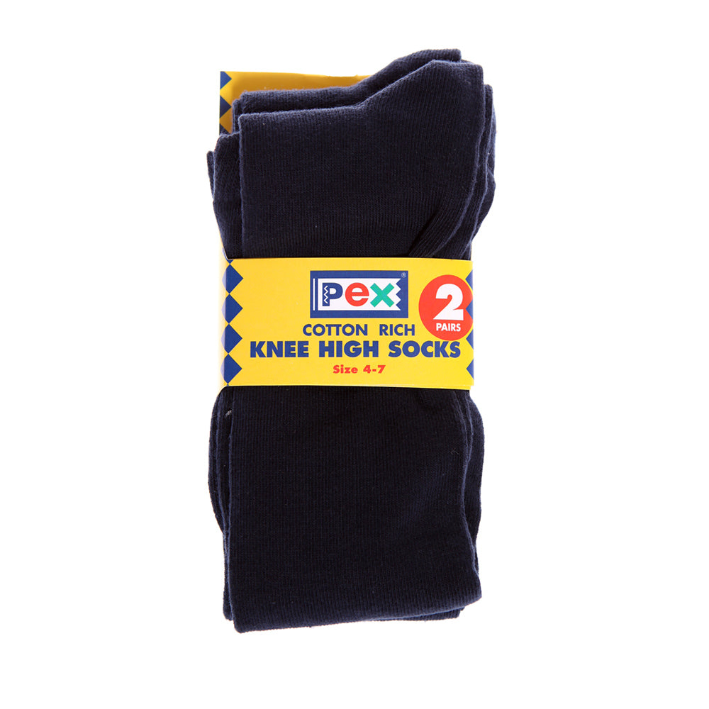 Knee Socks Navy  (Girls) Twin Pack