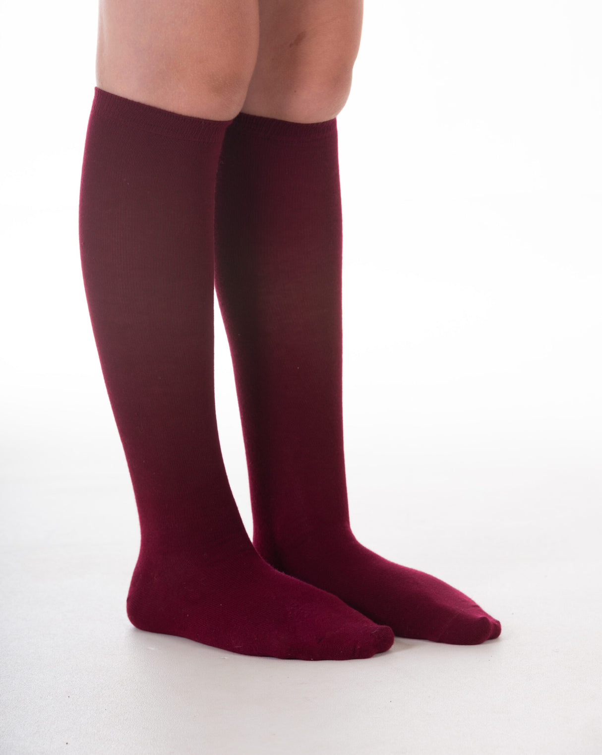 Knee Socks Wine (Girls)  Twin Pack