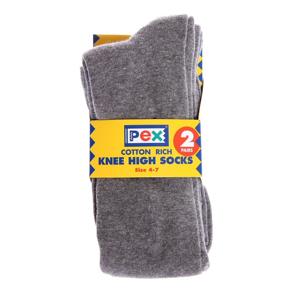 Knee Socks Grey (Girls)  Twin Pack