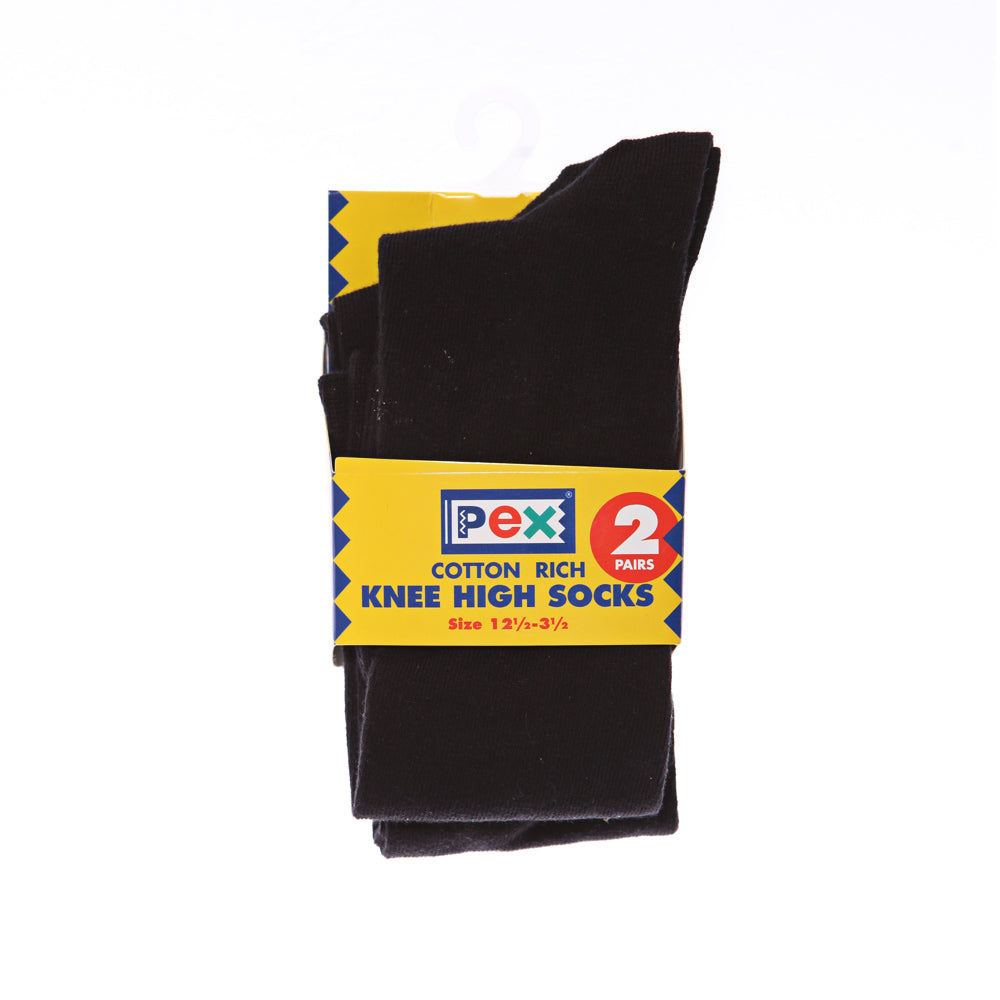 Knee Socks Black (Girls)  Twin Pack