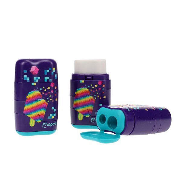 Maped Connect Pixel Party Sharpener & Eraser Cdu