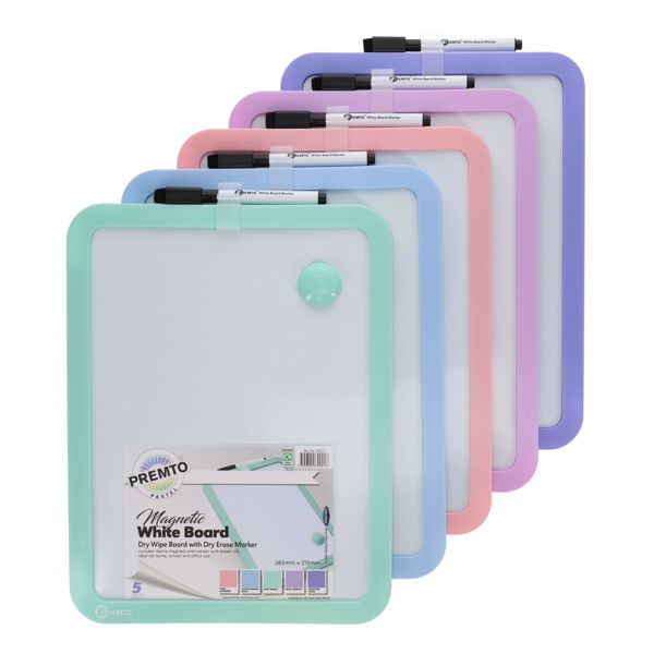 Premto Pastel Magnetic Dry Wipe Whiteboard With Dry Erase Marker