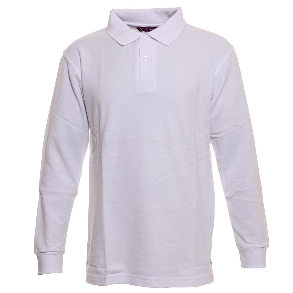 White Long Sleeve Polo Shirt