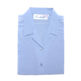 Sky Blue Short Sleeve Revere Blouse (Single Pack)